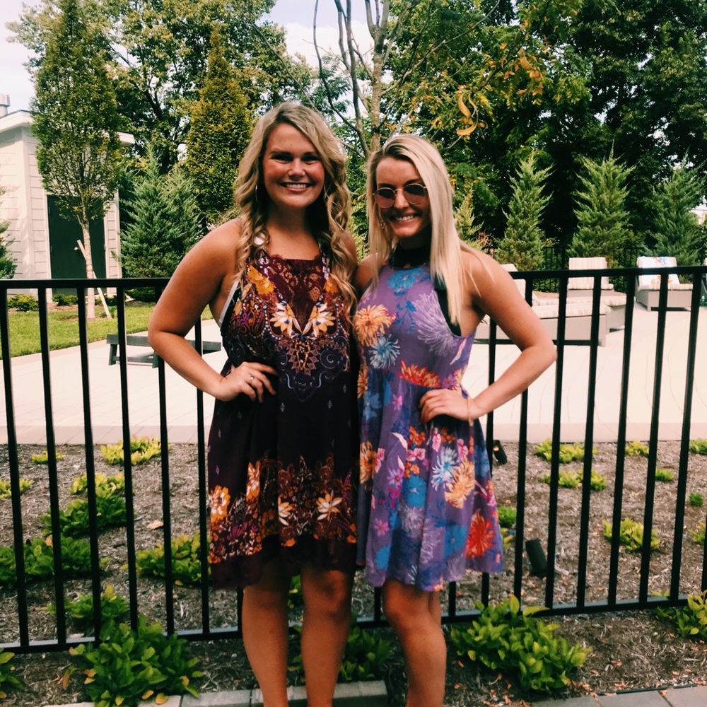Purple floral sun dress